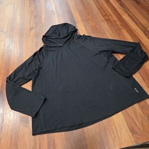 Boody Bamboo Planet Friendly Black Hooded Athleisure Shirt Size Large